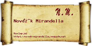 Novák Mirandella névjegykártya